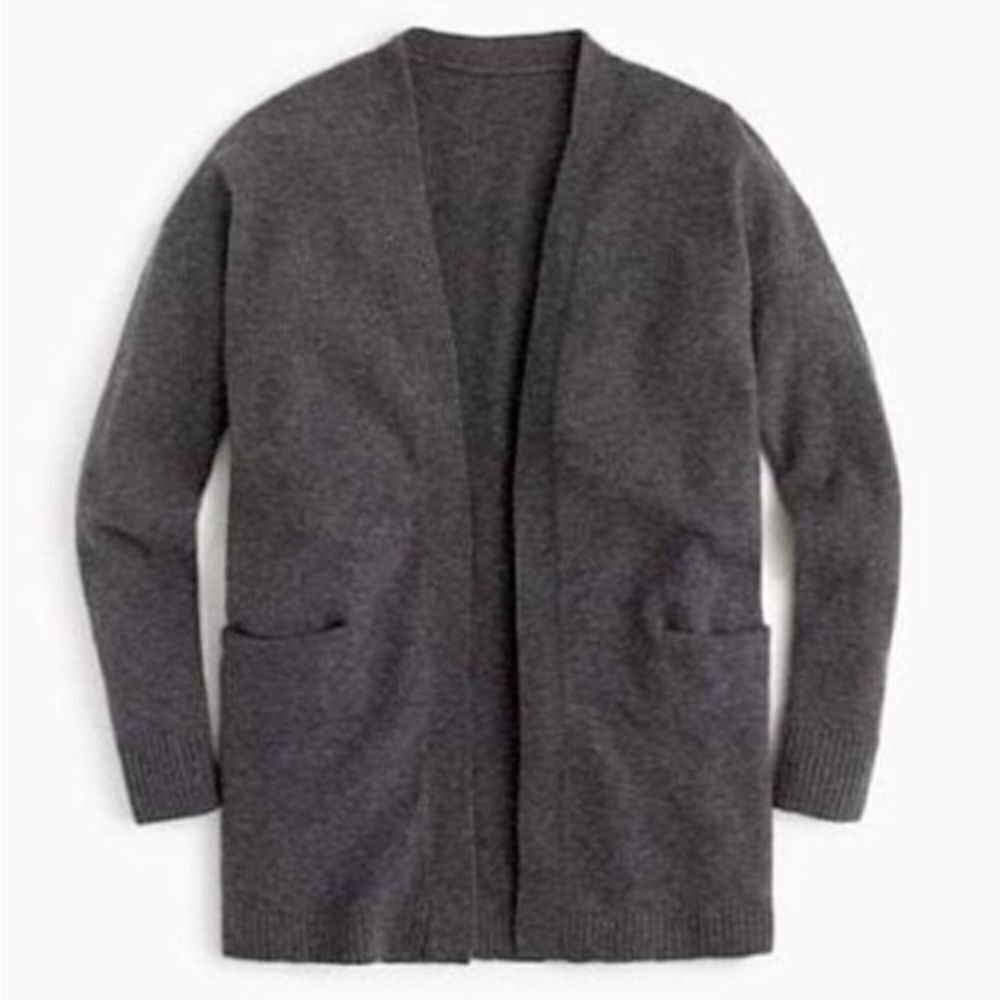 Jcrew charcoal soft supercozy wool alpaca blend long cardigan M